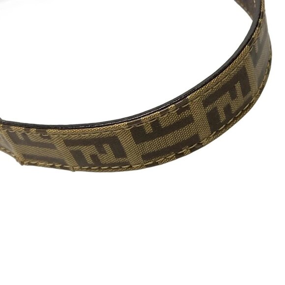 Auth FENDI Mamma bucket / Zucchino pattern Dark Brown Beige PVC Leather - Picture 11 of 15